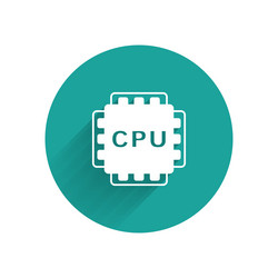 white computer processor with microcircuits cpu vector