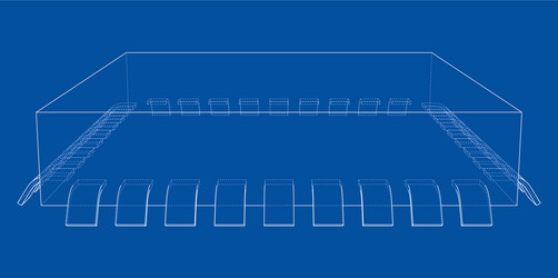 3d microchip rendering vector image