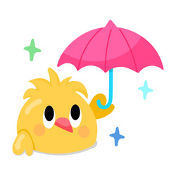 Bird umbrella vector