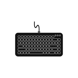 computer keyboard icon flat style eps vector image