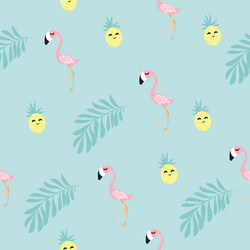 flamingo tropical seamless pattern vector image