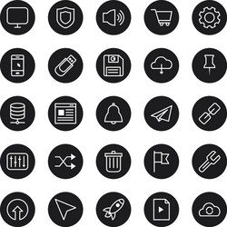 gear wheel and ui or ux icon set block style vector image