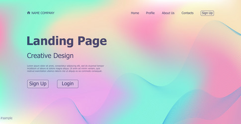 gradient light web template landing page digital vector image