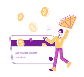 loyalty program for regular clients concept man vector image