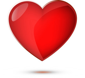 red glass heart vector image