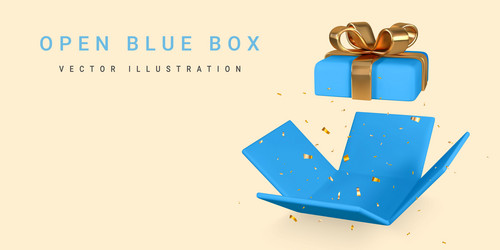 3d render and draw by mesh realistic open blue vector image