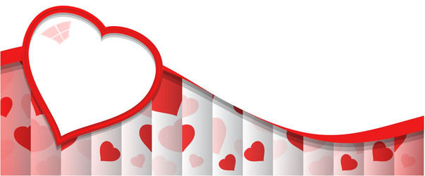 abstract background with red heart shape vector image