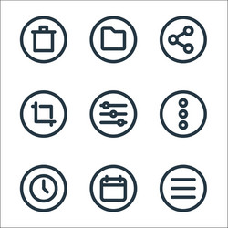 Basic ui line icons linear set quality vector