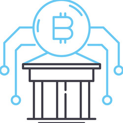 Blockchain banking line icon outline symbol vector