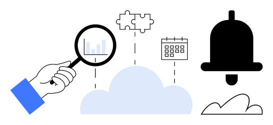 data analysis and scheduling concept with cloud vector image