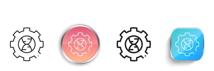 dna icon thin linear regular and button style vector image