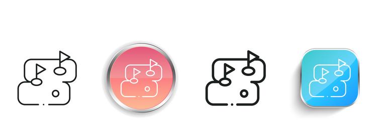 golf field icon thin linear regular and button vector image