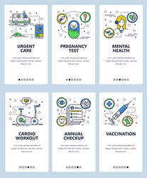 line art web and mobile app template set vector image