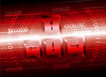 Red background with computer buttons vector