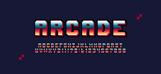 Retro Arcade Pixel Font - 8 Bit Style vector image