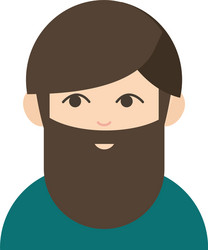 bearded man portrait cartoon flat icon vector