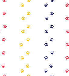 Cat or dog paw seamless patterns backgrounds vector