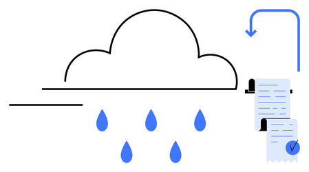 cloud computing and data management with document vector image