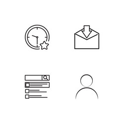 communication linear icons set simple outline vector image