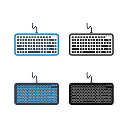 Computer keyboard icon set flat style eps vector