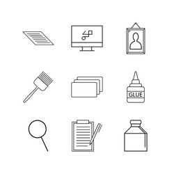 design elements linear icon set simple outline vector image