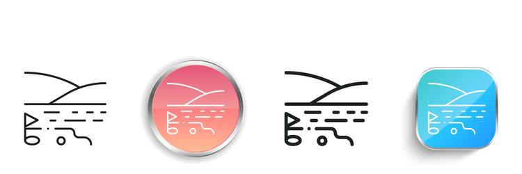 golf field icon thin linear regular and button vector image