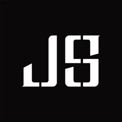 js slogo monogram with middle slice design vector image