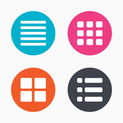 list menu icons content view options vector image