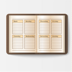 open realistic notebook with pages diary office vector image