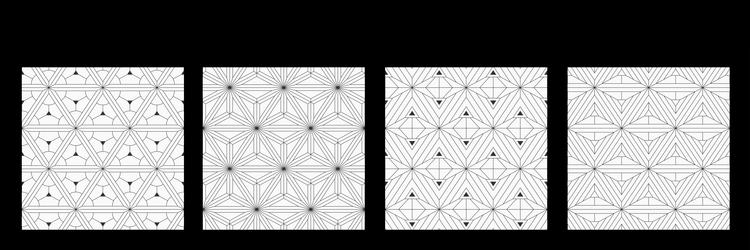 set of four abstract seamless patterns vector image
