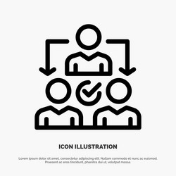 assignment delegate delegating distribution line vector image
