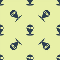 blue map pointer with taxi icon isolated seamless vector image