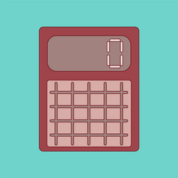 flat icon with thin lines calculator vector