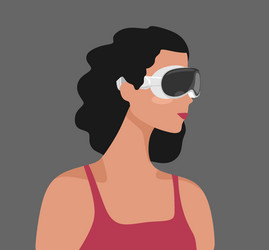 girl with spatial computing device vector image