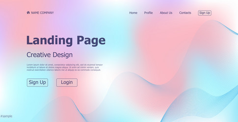 gradient light web template landing page digital vector image