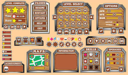Platform Game UI vector image