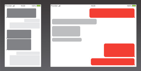 set messenger ui user interface short message vector image