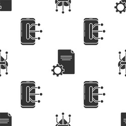 set processor file document and smartphone vector image