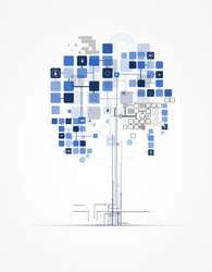 abstract tree internet computer technology vector image