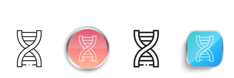 dna icon thin linear regular and button style vector image