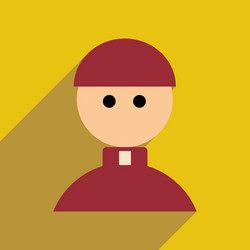 flat web icon with long shadow priest vector image