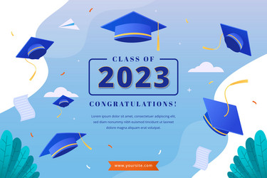 gradient background for class of 2023 graduation vector image