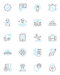 growth metrics linear icons set analytics vector image