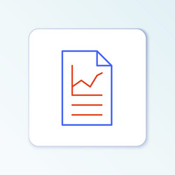 Line document with graph chart icon isolated vector