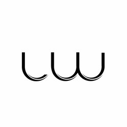 Lw logo with negative space triangle and circle Vector Image