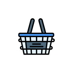 shopping basket icon filled line style perfect vector