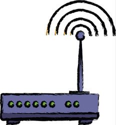 Wireless network router switch modern digital vector