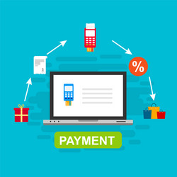concept online and mobile payments for web page vector image