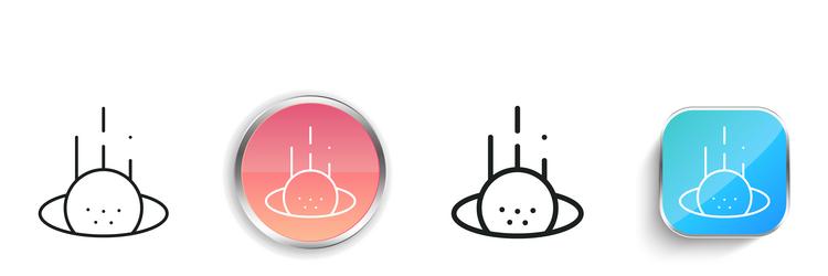 golf hole icon thin linear regular and button vector image