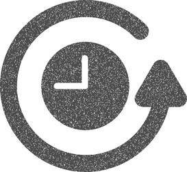 restore clock grainy texture icon vector image
